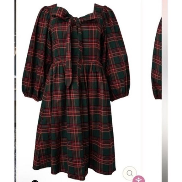 NWT Ivy City Co. MARGO SHORT DRESS IN GREEN PLAID sz 5X - Picture 9 of 14